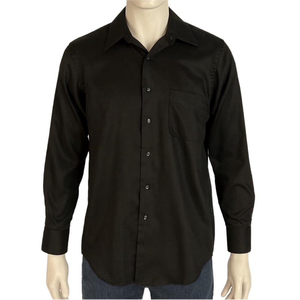 Geoffrey Beene Classic Black Dress Shirt, Mens Size Large, Preloved
